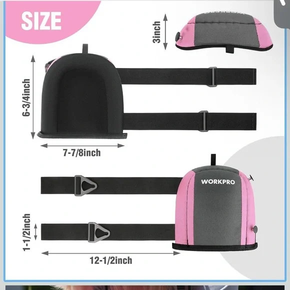 WORKPRO Garden Knee Pads with Foam Padding- Pink Ribbon - Picture 4 of 4